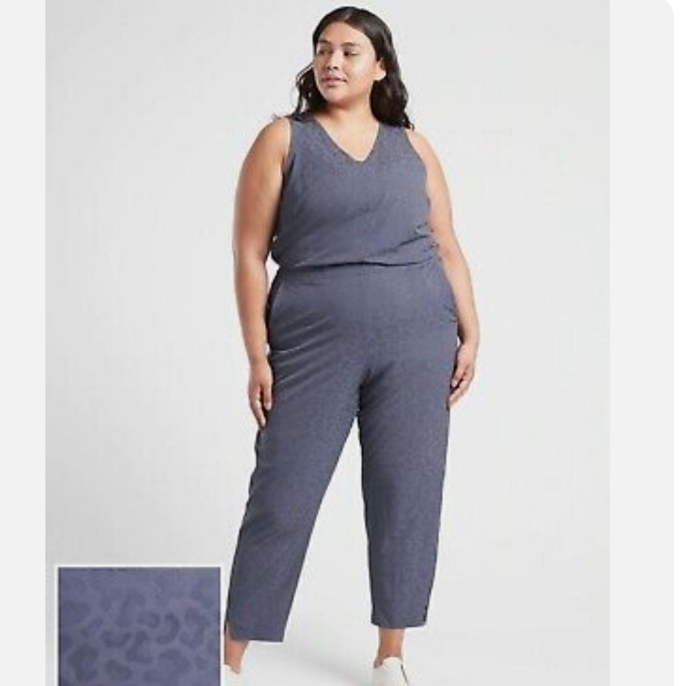 Athleta Brooklyn Textured Jumpsuit in Animal Print New